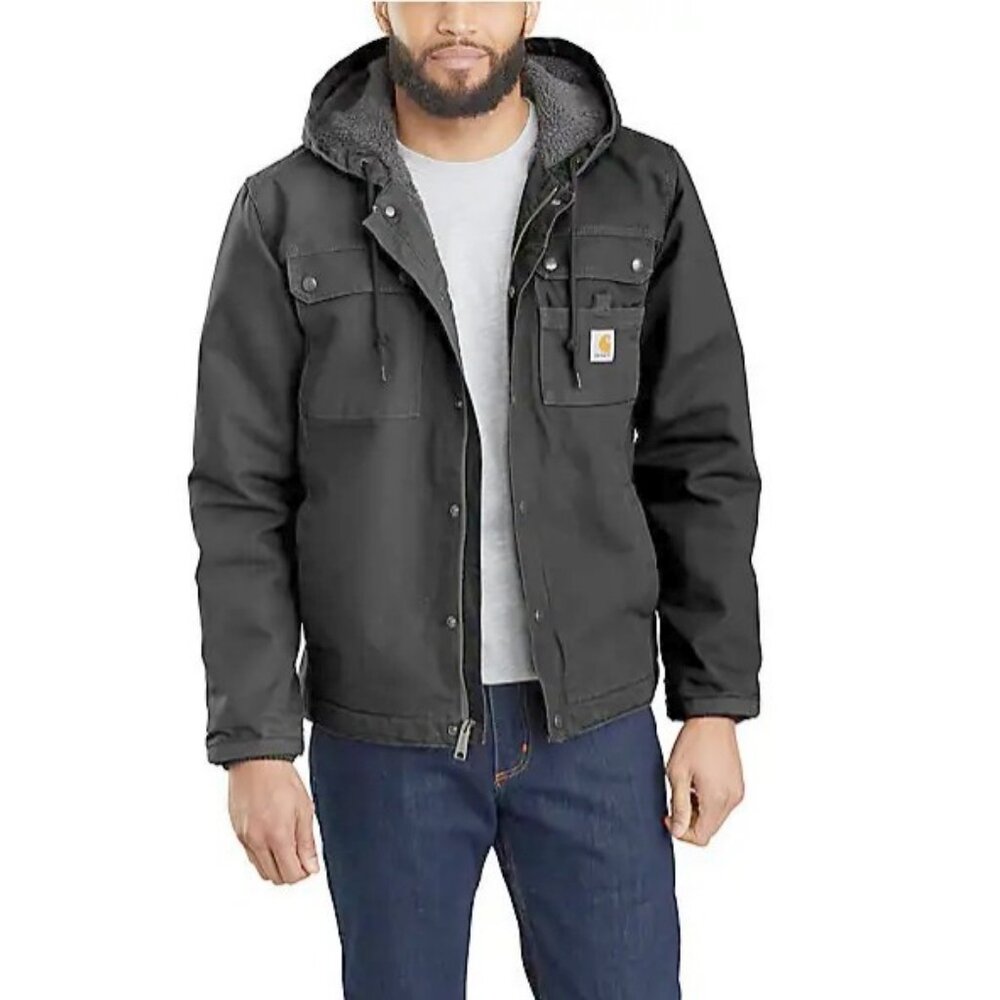 Carhartt Bartlett jacket, gray 2XL with hood & sherpa lining, like new condition - Picture 11 of 13